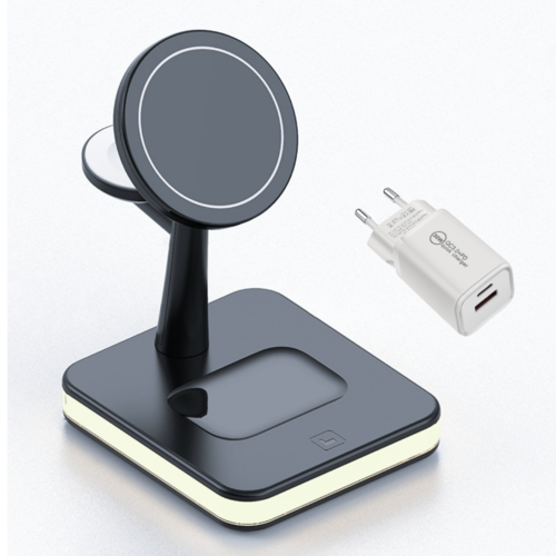 4-in-1 magnetic wireless charging station with 30W PD adapter included