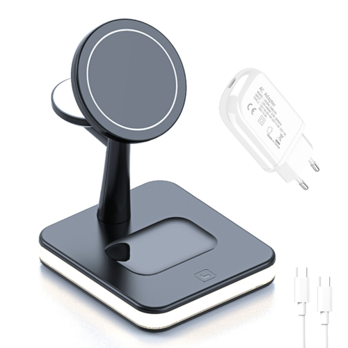 4-in-1 magnetic wireless charging station with 30W PD adapter included