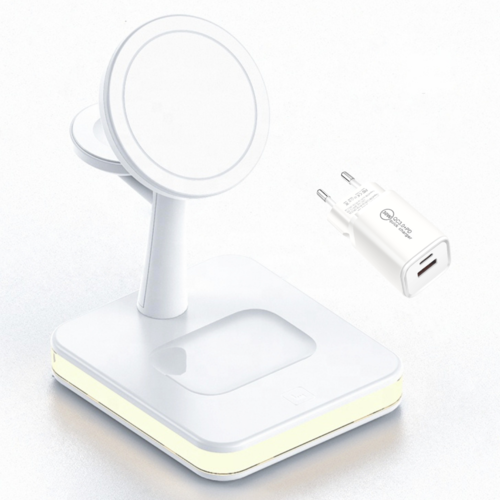 4-in-1 magnetic wireless charging station with 30W PD adapter included