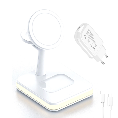 4-in-1 magnetic wireless charging station with 30W PD adapter included