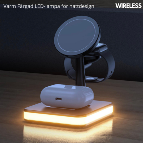 4-in-1 magnetic wireless charging station with 30W PD adapter included