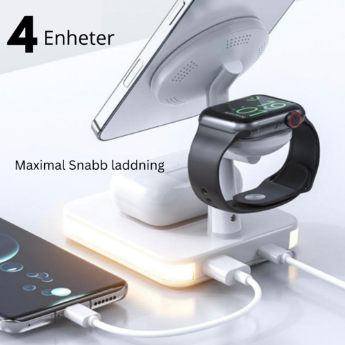 4-in-1 magnetic wireless charging station with 30W PD adapter included