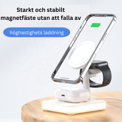 4-in-1 magnetic wireless charging station with 30W PD adapter included