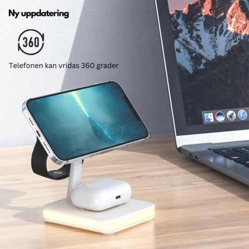 4-in-1 magnetic wireless charging station with 30W PD adapter included