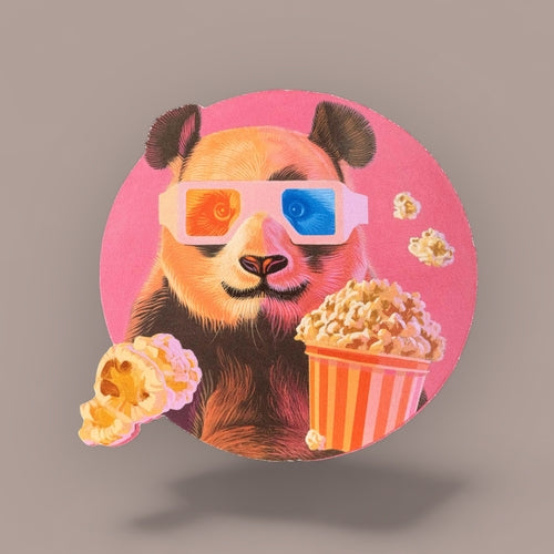 RETRO  Art Print, Panda, 20 x 18 cm