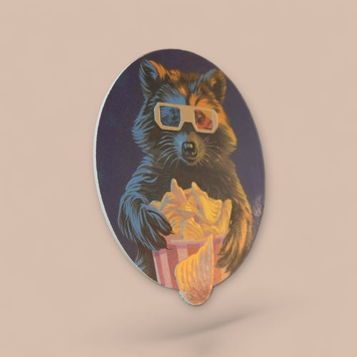 RETRO Art Print, Raccoon, 21 x 20 cm
