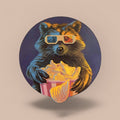 RETRO Art Print, Raccoon, 21 x 20 cm