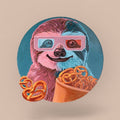 RETRO Art Print, Sloth, 20x18 cm
